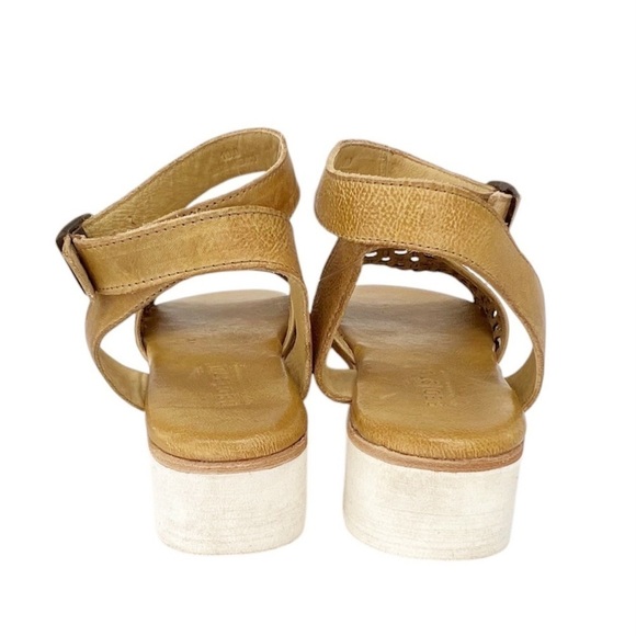 New Bed|Stu Brisa Size 10 Platform Sandal Leather Cashew Tan Flatform Bedstu - Picture 5 of 11